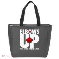 Elbows Up Canada True North Strong and Free Tote Bag thumb 0