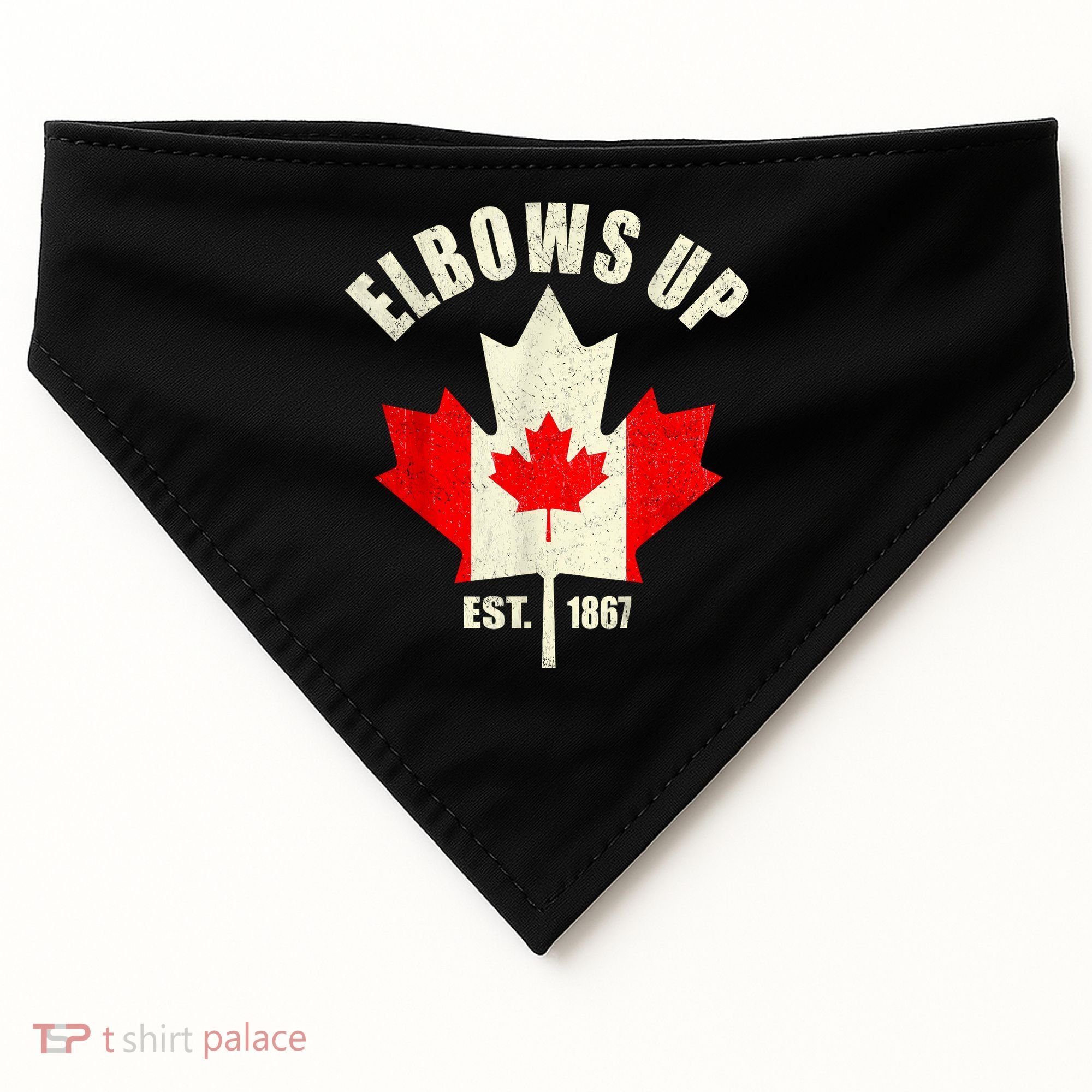 Elbows Up Canada Est 1867 Proud Canadian Strong Canada USA-Made Doggie Bandana