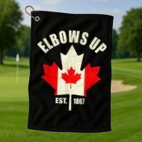 Elbows Up Canada Est 1867 Proud Canadian Strong Canada Golf Towel thumb 1