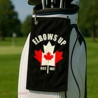 Elbows Up Canada Est 1867 Proud Canadian Strong Canada Golf Towel thumb 2