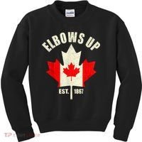 Elbows Up Canada Est 1867 Proud Canadian Strong Canada Kids Sweatshirt thumb 0
