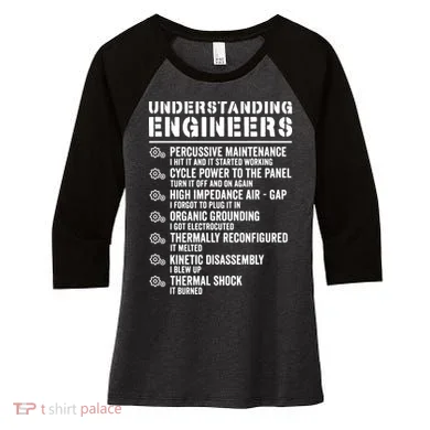 Explained Understanding Engineers Mechanical Engineering Women's Tri-Blend 3/4-Sleeve Raglan Shirt