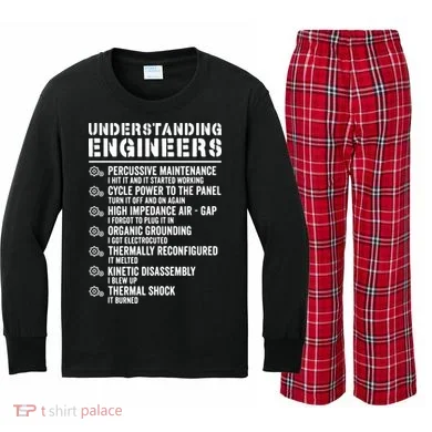 Explained Understanding Engineers Mechanical Engineering Kids Long Sleeve Plaid Pajama Set