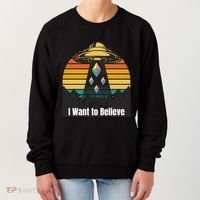 Ethereum UFO Encounter Retro Sunset, I Want To Believe Crypto Women's Sweatshirt thumb 0