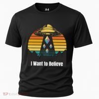 Ethereum UFO Encounter Retro Sunset, I Want To Believe Crypto Cooling Performance Crew T-Shirt thumb 0