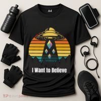 Ethereum UFO Encounter Retro Sunset, I Want To Believe Crypto Cooling Performance Crew T-Shirt thumb 3
