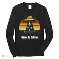 Ethereum UFO Encounter Retro Sunset, I Want To Believe Crypto Long Sleeve Shirt thumb 0