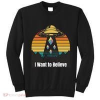 Ethereum UFO Encounter Retro Sunset, I Want To Believe Crypto Sweatshirt thumb 0