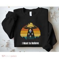 Ethereum UFO Encounter Retro Sunset, I Want To Believe Crypto Sweatshirt thumb 2