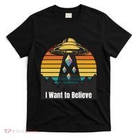 Ethereum UFO Encounter Retro Sunset, I Want To Believe Crypto T-Shirt thumb 0
