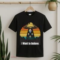 Ethereum UFO Encounter Retro Sunset, I Want To Believe Crypto T-Shirt thumb 2