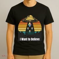 Ethereum UFO Encounter Retro Sunset, I Want To Believe Crypto T-Shirt thumb 3