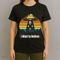 Ethereum UFO Encounter Retro Sunset, I Want To Believe Crypto T-Shirt thumb 4