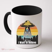 Ethereum UFO Encounter Retro Sunset, I Want To Believe Crypto Coffee Mug thumb 0