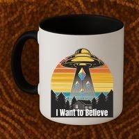 Ethereum UFO Encounter Retro Sunset, I Want To Believe Crypto Coffee Mug thumb 2