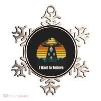 Ethereum UFO Encounter Retro Sunset, I Want To Believe Crypto Ornament thumb 0