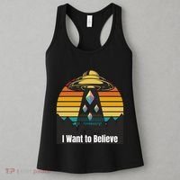 Ethereum UFO Encounter Retro Sunset, I Want To Believe Crypto Women's Tank Top thumb 3