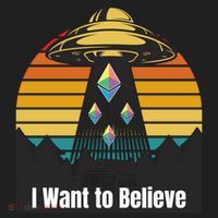 Ethereum UFO Encounter Retro Sunset, I Want To Believe Crypto Hat thumb 2