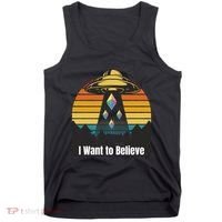Ethereum UFO Encounter Retro Sunset, I Want To Believe Crypto Tank Top thumb 0