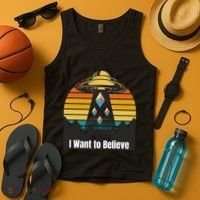Ethereum UFO Encounter Retro Sunset, I Want To Believe Crypto Tank Top thumb 4