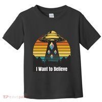 Ethereum UFO Encounter Retro Sunset, I Want To Believe Crypto Toddler T-Shirt thumb 0