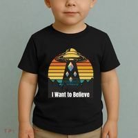 Ethereum UFO Encounter Retro Sunset, I Want To Believe Crypto Toddler T-Shirt thumb 2