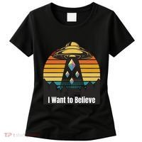 Ethereum UFO Encounter Retro Sunset, I Want To Believe Crypto Women's T-Shirt thumb 0
