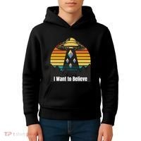 Ethereum UFO Encounter Retro Sunset, I Want To Believe Crypto Kids Hoodie thumb 4