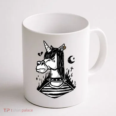 Emo Unicorn Coffee Mug back
