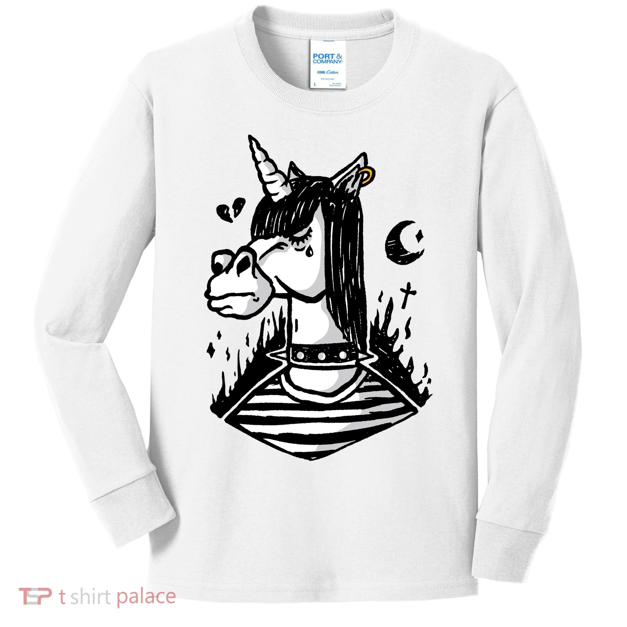 Emo Unicorn Kids Long Sleeve Shirt