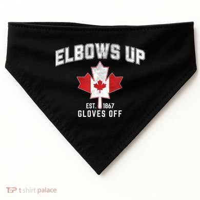 Elbows Up EST 1867 Canadian Maple Leaf Canada USA-Made Doggie Bandana