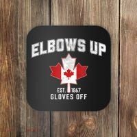 Elbows Up EST 1867 Canadian Maple Leaf Canada Coaster thumb 0