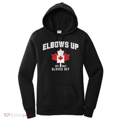 Elbows Up EST 1867 Canadian Maple Leaf Canada Women's Hoodie