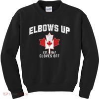 Elbows Up EST 1867 Canadian Maple Leaf Canada Kids Sweatshirt thumb 0