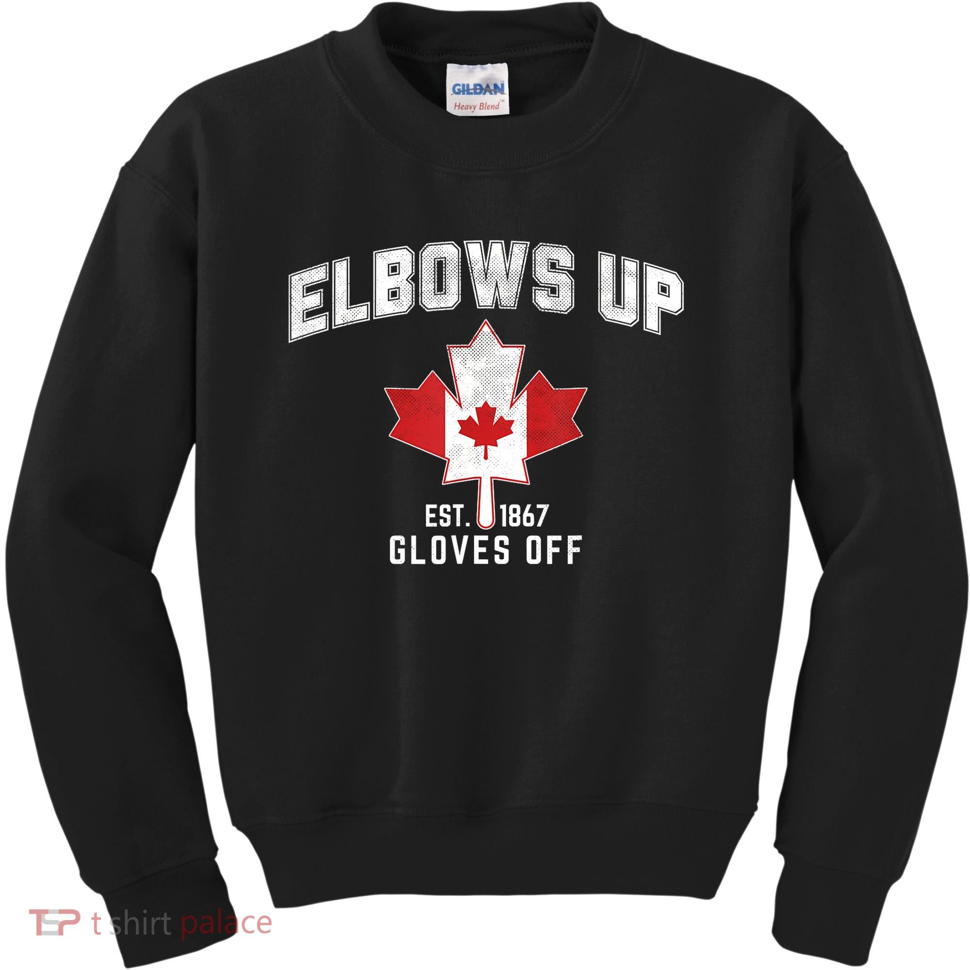 Elbows Up EST 1867 Canadian Maple Leaf Canada Kids Sweatshirt