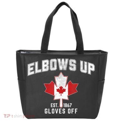 Elbows Up EST 1867 Canadian Maple Leaf Canada Tote Bag