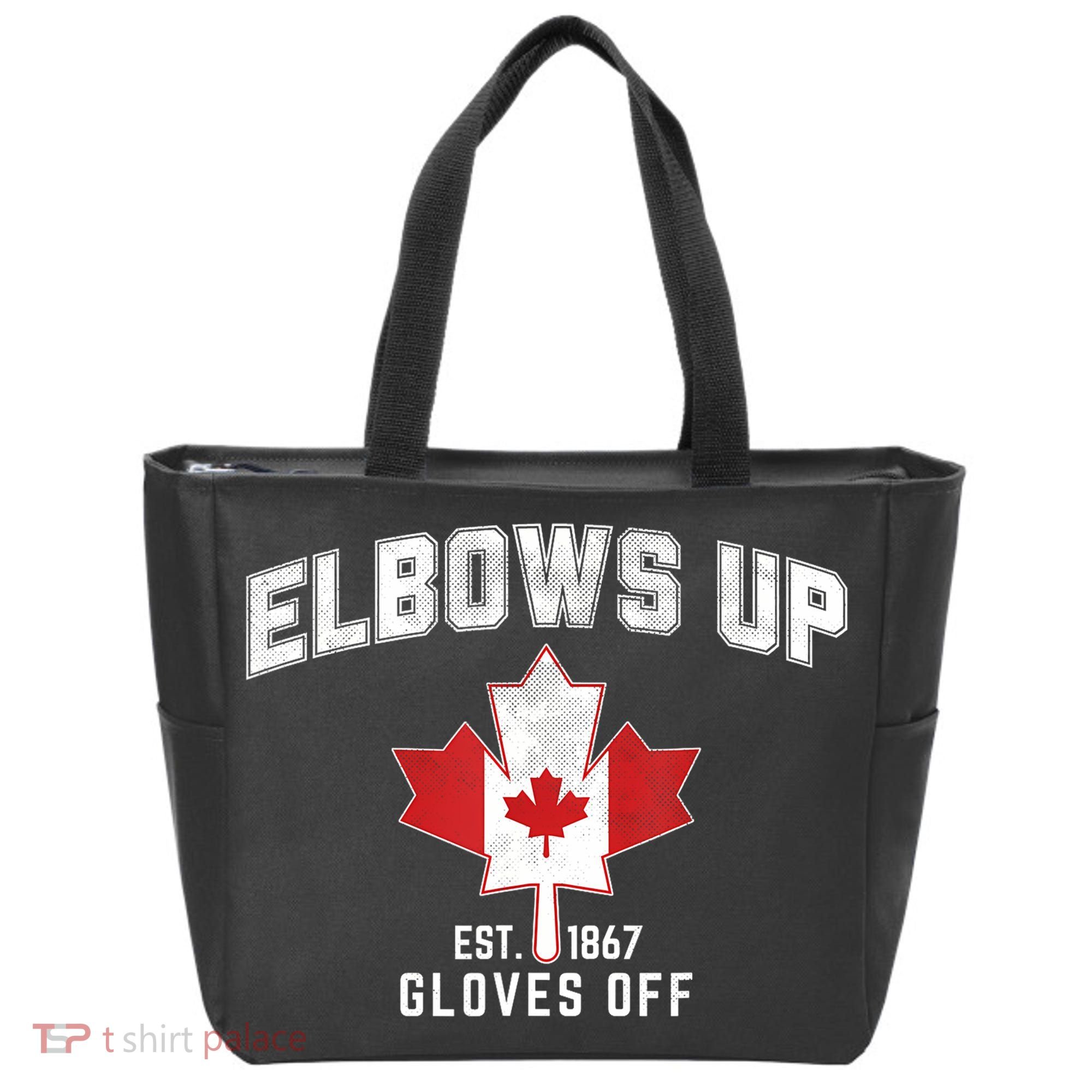 Elbows Up EST 1867 Canadian Maple Leaf Canada Tote Bag