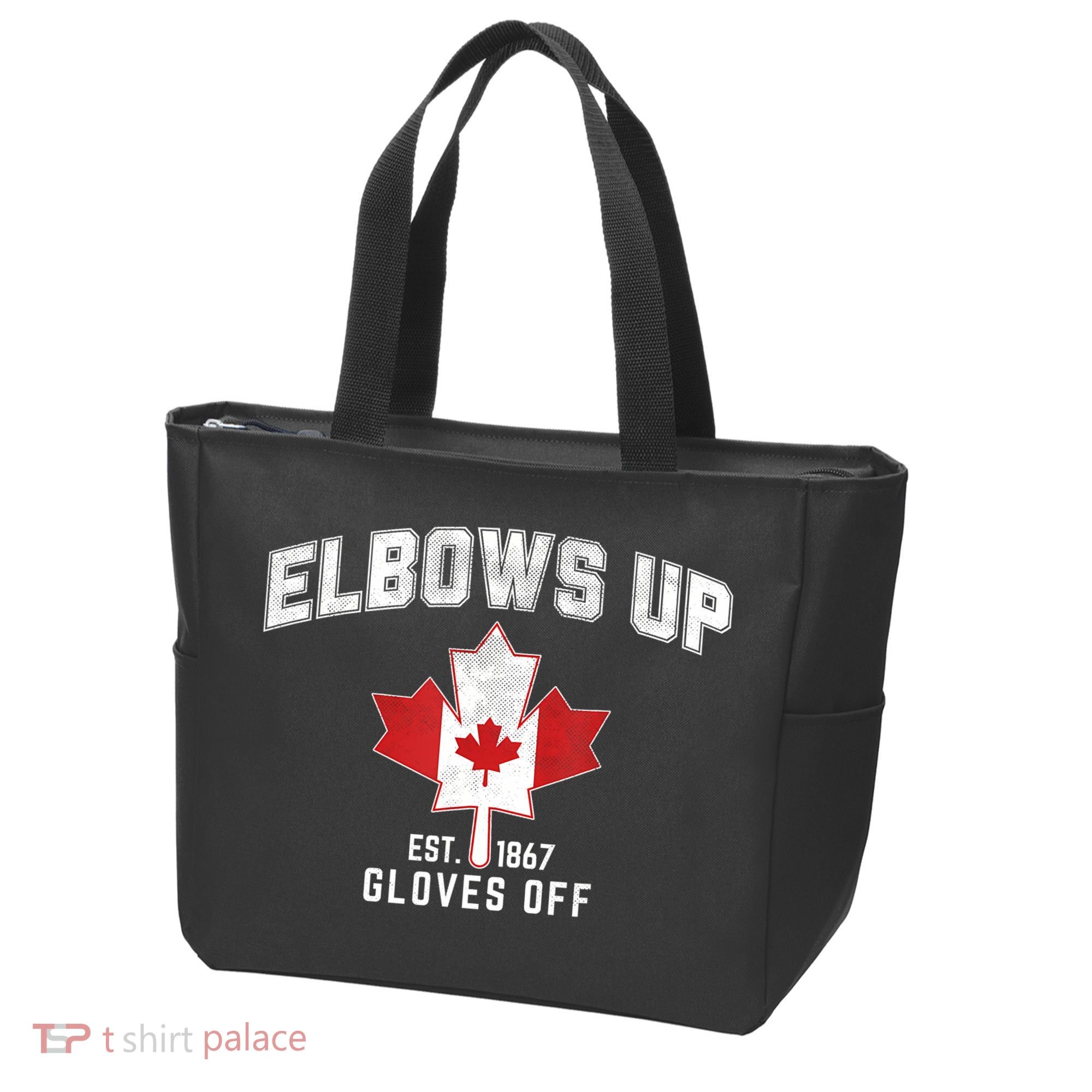 Elbows Up EST 1867 Canadian Maple Leaf Canada Tote Bag