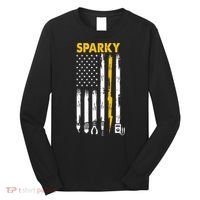 Electrician US Flag Sparky Tools Long Sleeve Shirt thumb 0