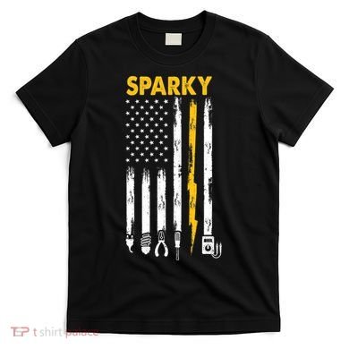 Electrician US Flag Sparky Tools T-Shirt