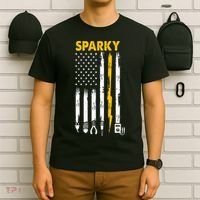 Electrician US Flag Sparky Tools T-Shirt thumb 6