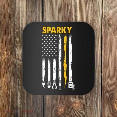 Electrician US Flag Sparky Tools Coaster