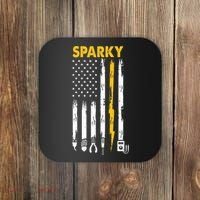 Electrician US Flag Sparky Tools Coaster thumb 0
