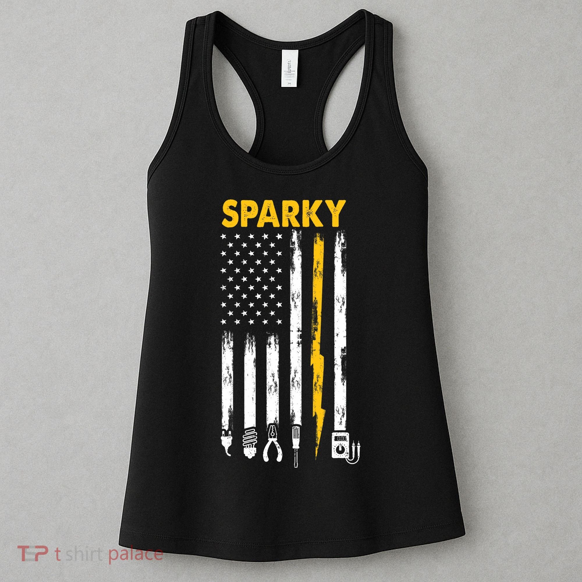 Electrician US Flag Sparky Tools Women's Tank Top