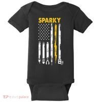 Electrician US Flag Sparky Tools Baby Bodysuit thumb 0