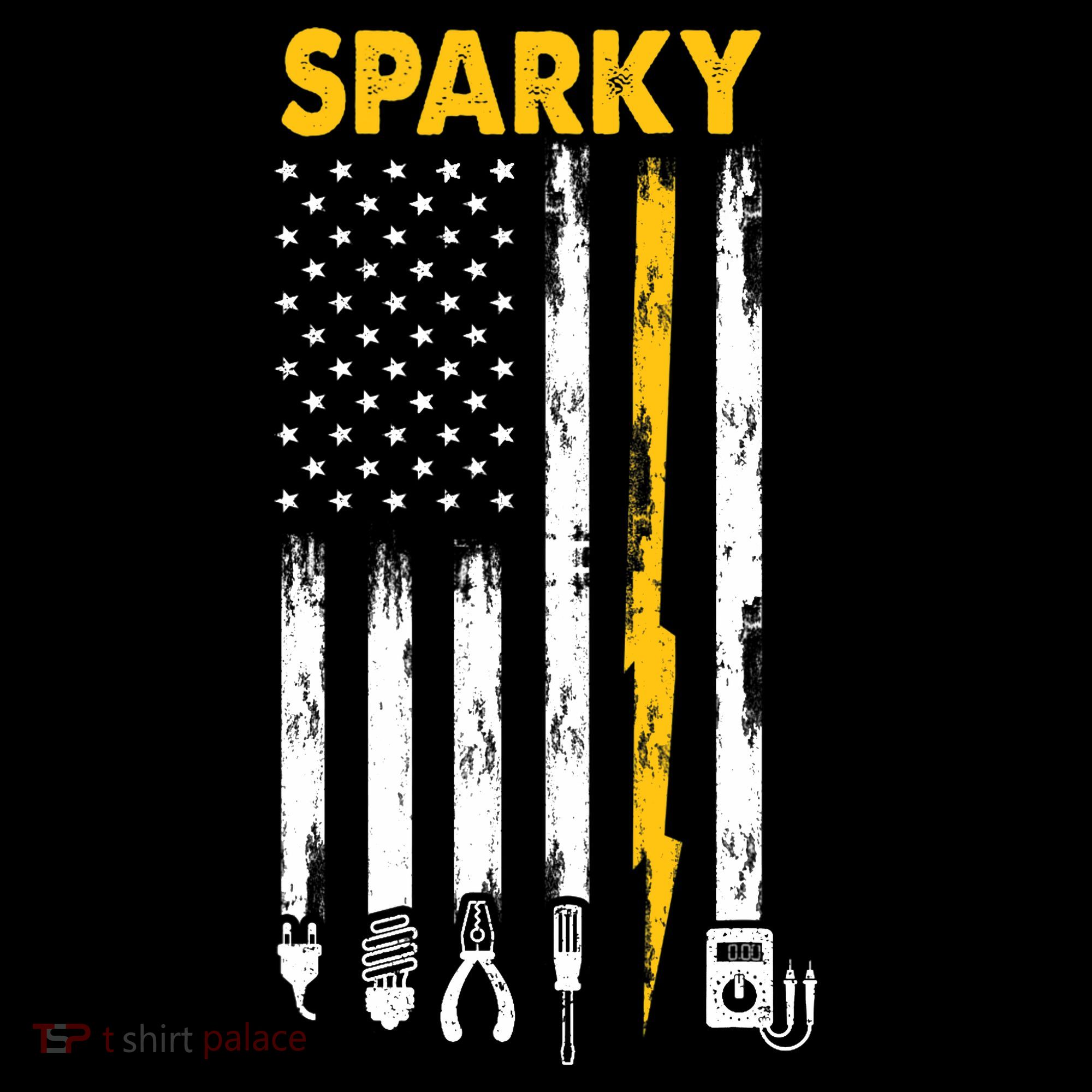 Electrician US Flag Sparky Tools Baby Bodysuit