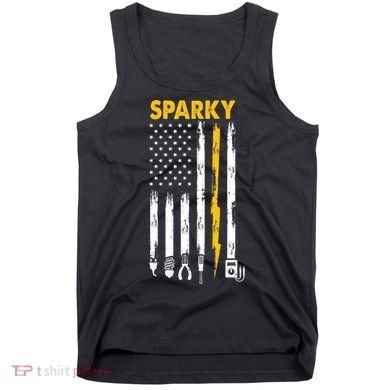 Electrician US Flag Sparky Tools Tank Top