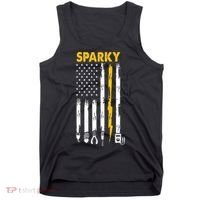 Electrician US Flag Sparky Tools Tank Top thumb 0