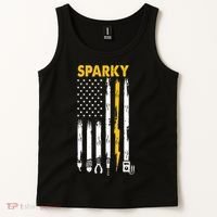 Electrician US Flag Sparky Tools Tank Top thumb 2