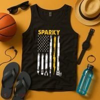 Electrician US Flag Sparky Tools Tank Top thumb 4